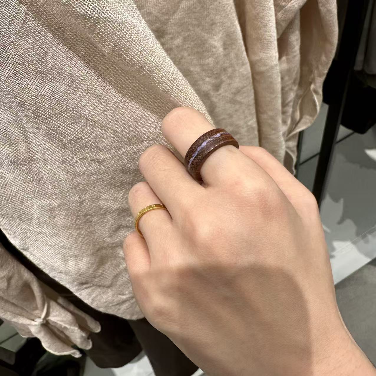 Red Sandalwood Amethyst Inlay